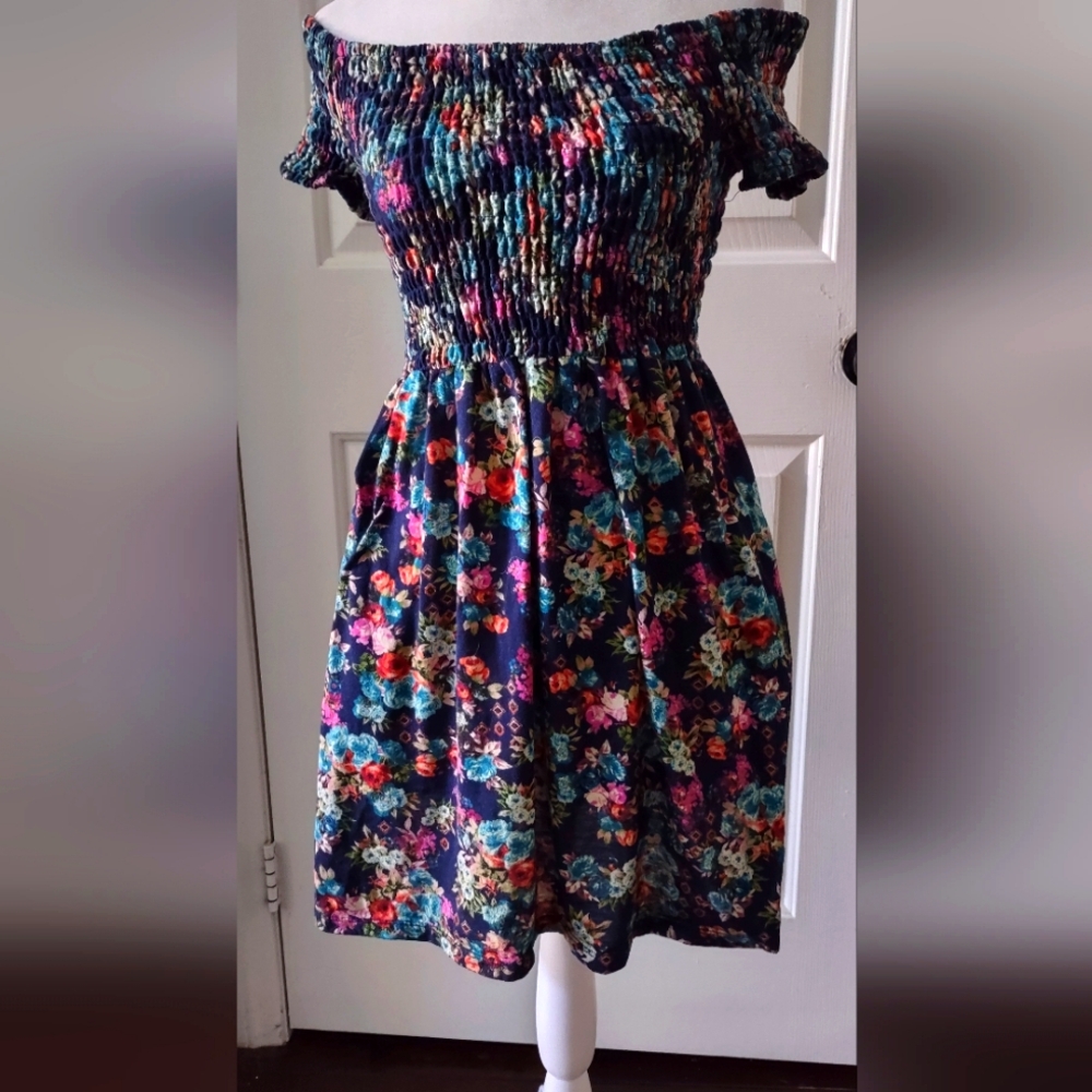 Floral Off Shoulder Mini Dress